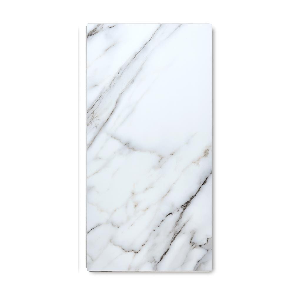 Lucida USA (Sample) Terracore Calacatta White Stone Look 22-mil Interlocking Luxury Vinyl Plank