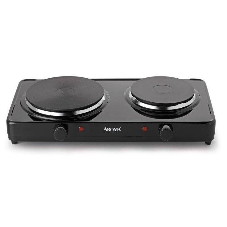 2-Burner 7.5 in. Black Diecast Hot Plate with Temperature Control