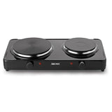 2-Burner 7.5 in. Black Diecast Hot Plate with Temperature Control