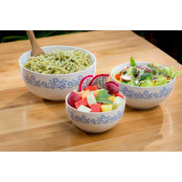 Cornflower 3-Piece Ceramic Mixing Bowl Set
