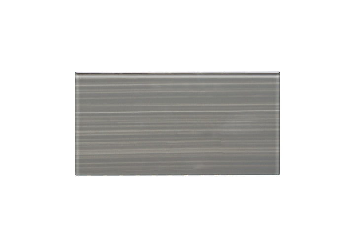 WS Tiles EZ-Tach Dark Gray 3-in x 6-in Hand-painted Glass Peel and stick Wall Tile product image