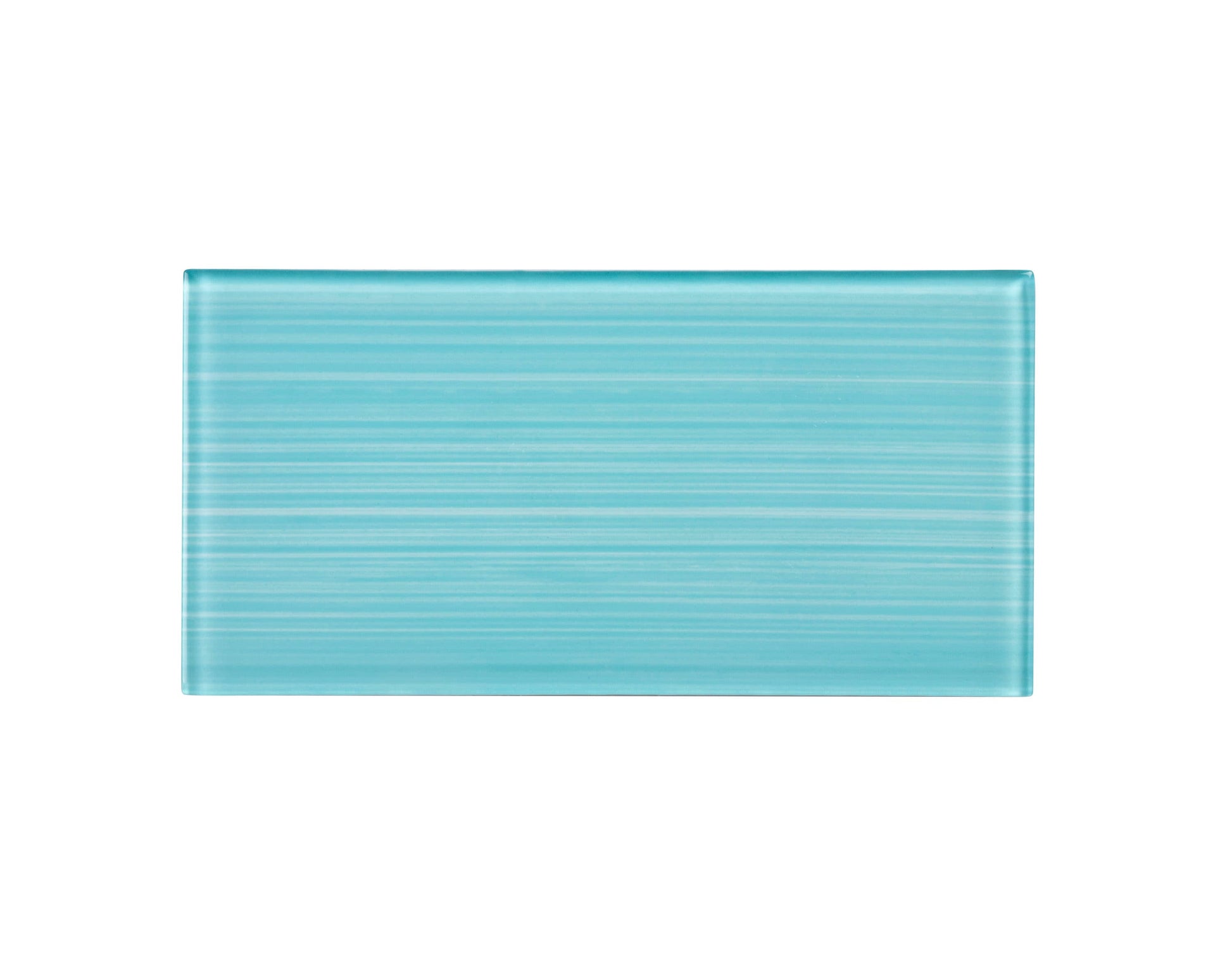 WS Tiles EZ-Tach Aqua Blue 3-in x 6-in Hand-painted Glass Peel and stick Wall Tile product image