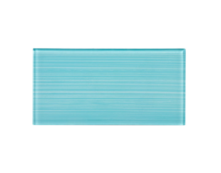 WS Tiles EZ-Tach Aqua Blue 3-in x 6-in Hand-painted Glass Peel and stick Wall Tile product image