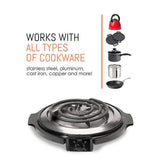 Cuisine Single Burner 9 in. Black Hot Plate with Temperature Control