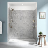 Ovation Curve 30 in. x 60 in. Single Threshold Left Hand Drain Shower Base in Arctic White - Super Arbor