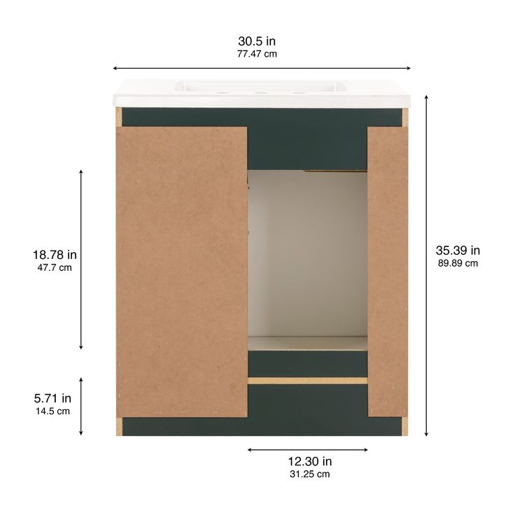 Style Selections Cauley 30-in Viridian Green Single Sink Bathroom Vanity with White Cultured Marble Top