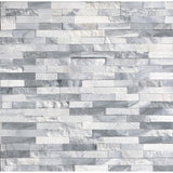 Arctic White 3D Ledger Panel 6 in. x 24 in. Honed Marble Wall Tile (10 cases / 60 sq. ft. / pallet) - Super Arbor
