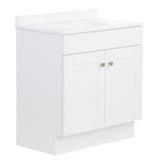 Project Source Dover 30.5-in True White Single Sink Bathroom Vanity with White Cultured Marble Top
