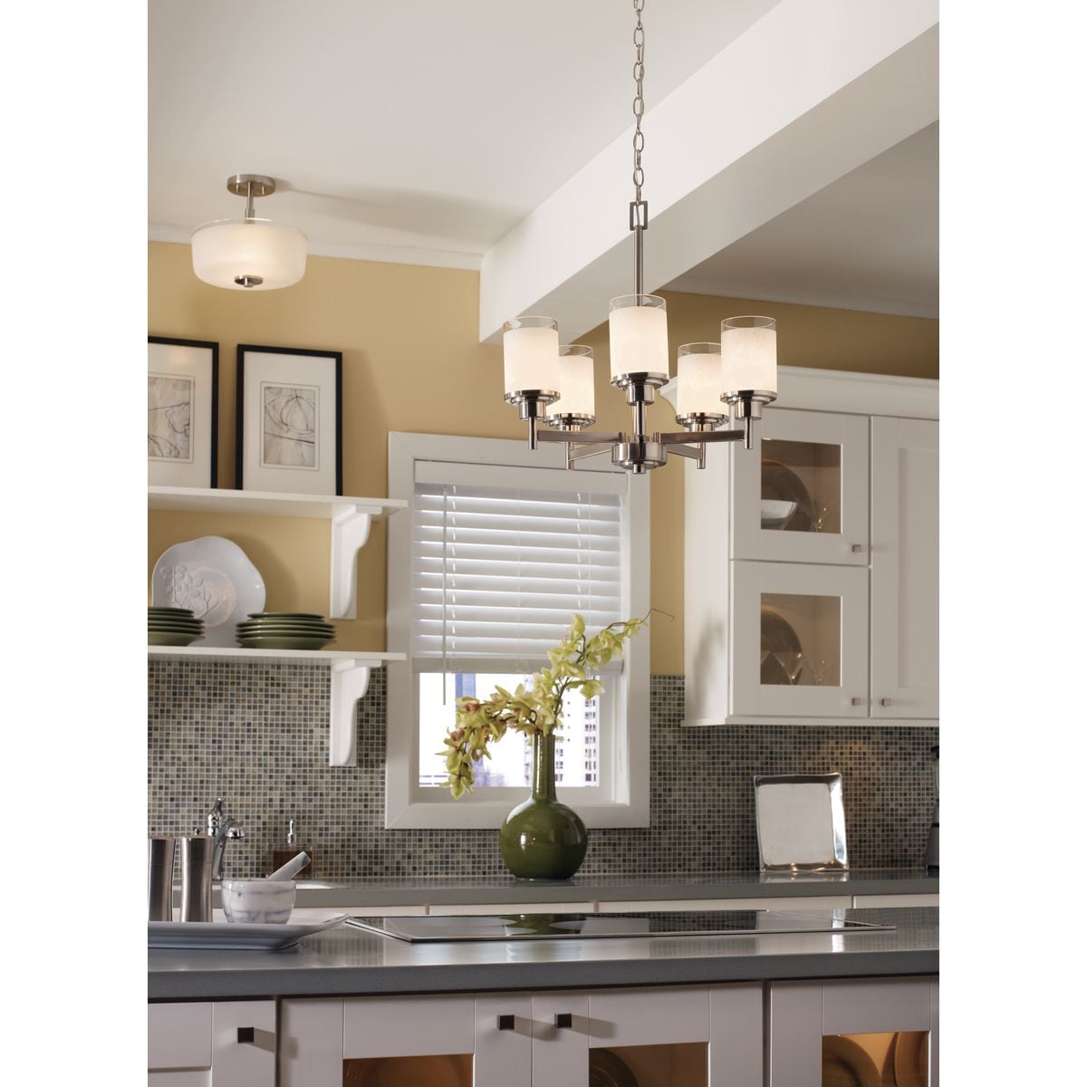 Progress Lighting Alexa 5-Light Brushed Nickel Transitional Chandelier
