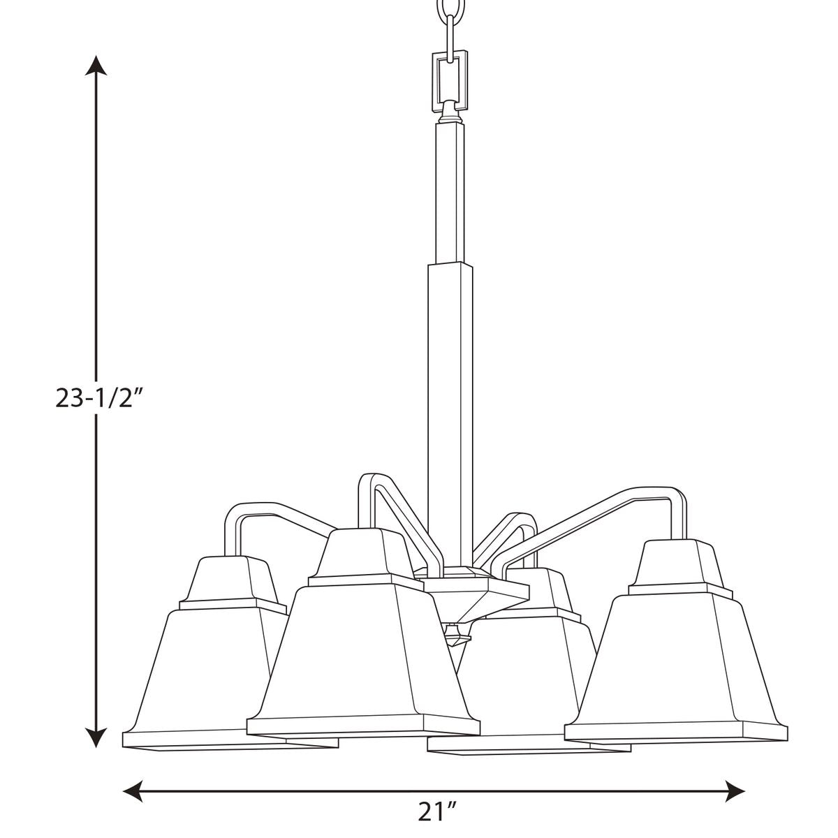 Progress Lighting Clifton Heights 4-Light Antique Bronze Craftsman Chandelier