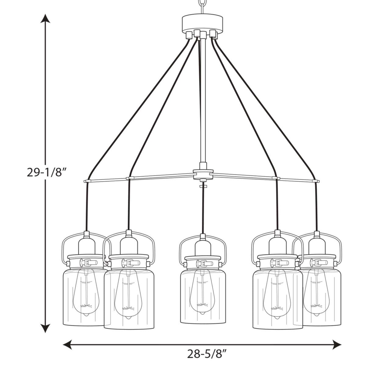 Progress Lighting Calhoun 5-Light Antique Bronze Transitional Chandelier