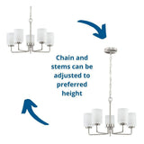 Progress Lighting Merry 5-Light Brushed Nickel Transitional Chandelier