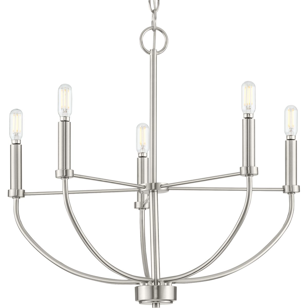 Progress Lighting Leyden 5-Light Brushed Nickel Transitional Chandelier