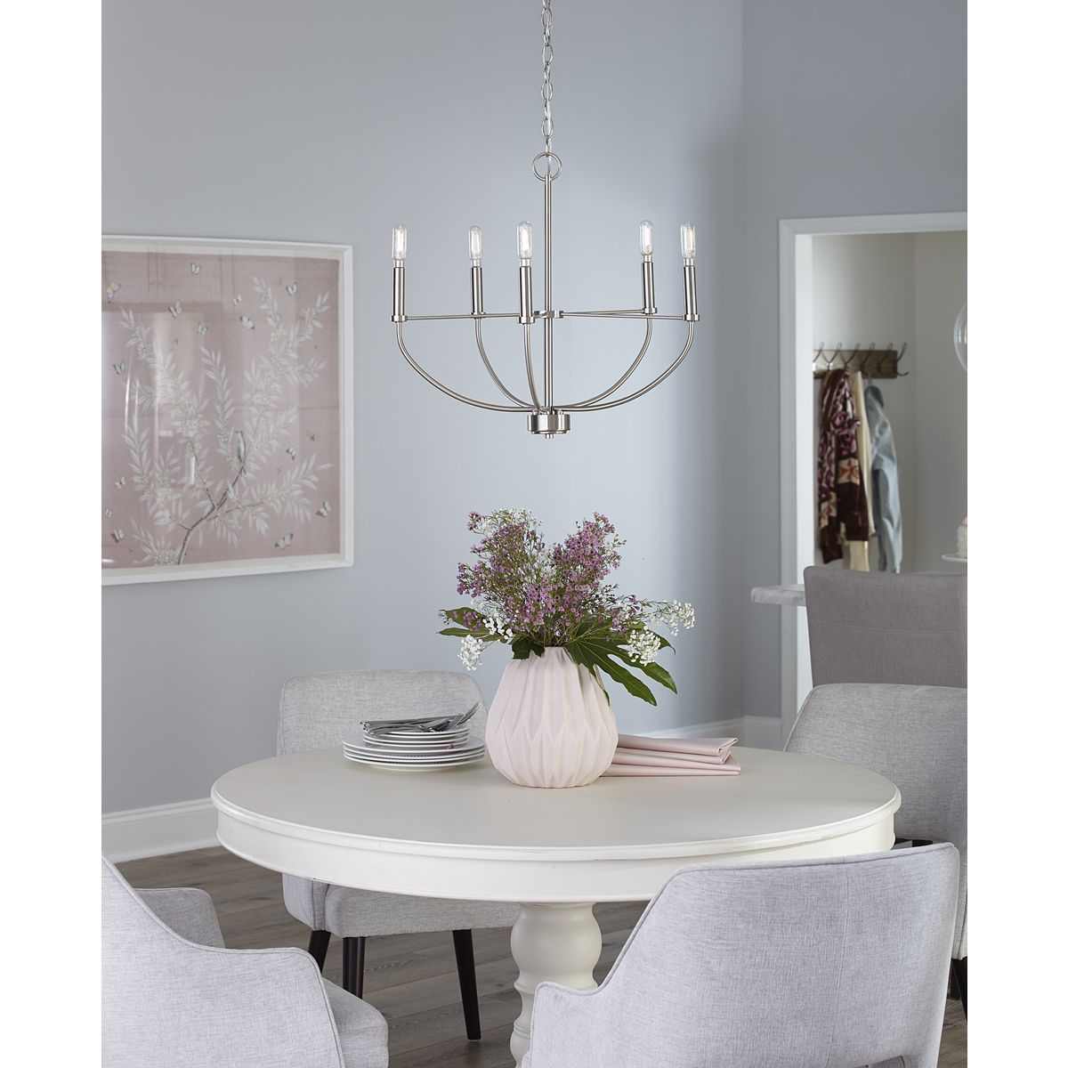 Progress Lighting Leyden 5-Light Brushed Nickel Transitional Chandelier