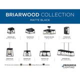 Progress Lighting Bradberry 5-Light Weathered Oak and Graphite Farmhouse Linear Large Hanging Kitchen Island Light
