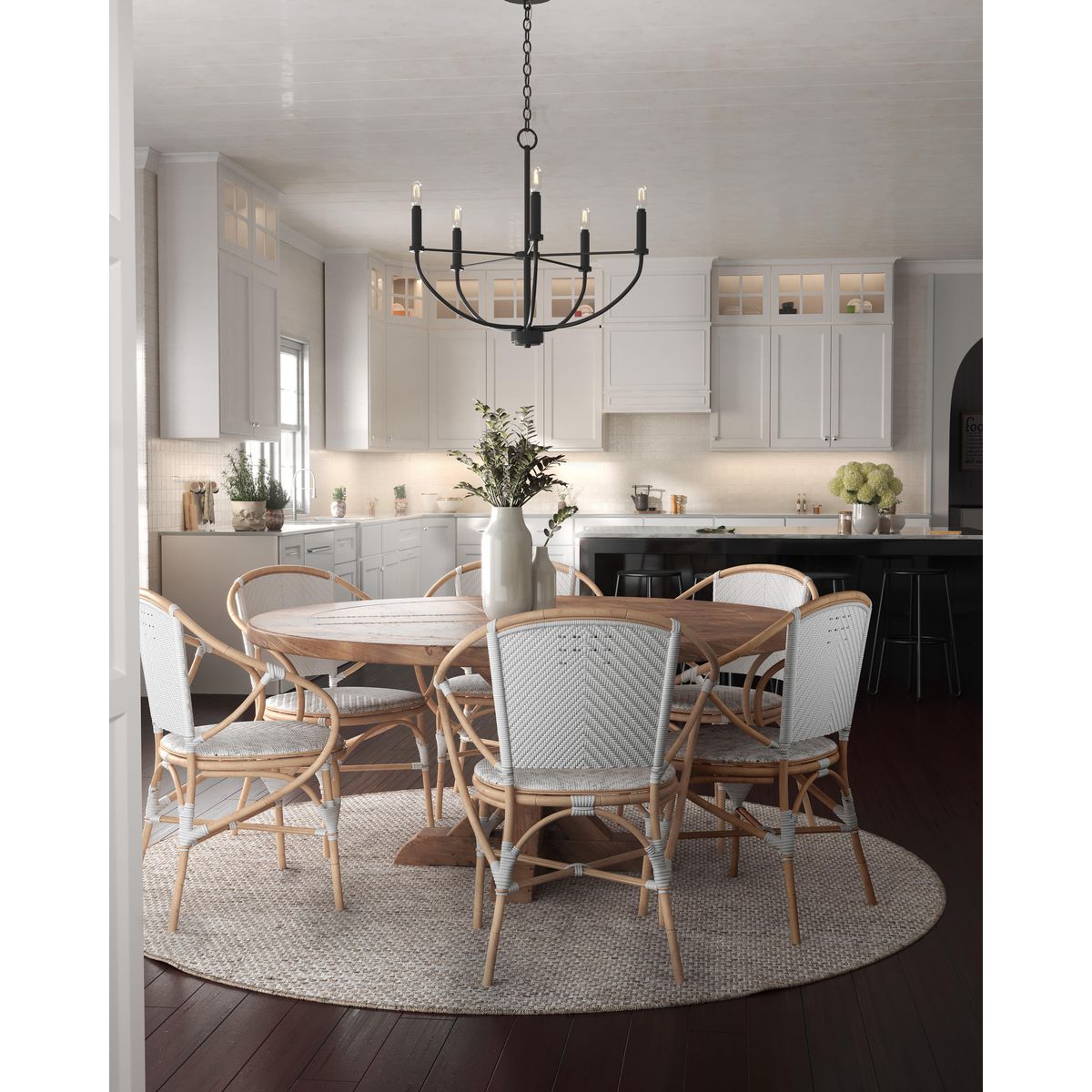 Progress Lighting Leyden 5-Light Matte Black Transitional Chandelier