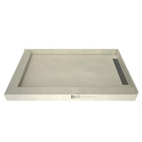 WonderFall Trench 36 in. x 48 in. Double Threshold Shower Base with Left Drain and Tileable Trench Grate - Super Arbor