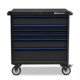 36 in. x 24 in. 6-Drawer Roller Cabinet Tool Chest with Power and USB Outlets in Black and Blue - Super Arbor