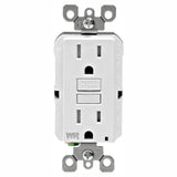 15 Amp 125-Volt Duplex Self-Test Tamper Resistant/Weather Resistant GFCI Outlet, White - Super Arbor