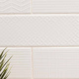MSI Citylights Pure 3D Mix 12 in. x 4 in. Glossy Ceramic White Textured Subway Tile (9.9 sq. ft. / case)