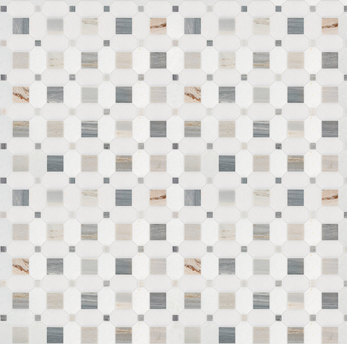 Satori Palissandro Thassos 12-in x 12-in Polished Natural Stone Look Mosaic Floor and Wall Tile (0.95-sq. ft/ Piece)
