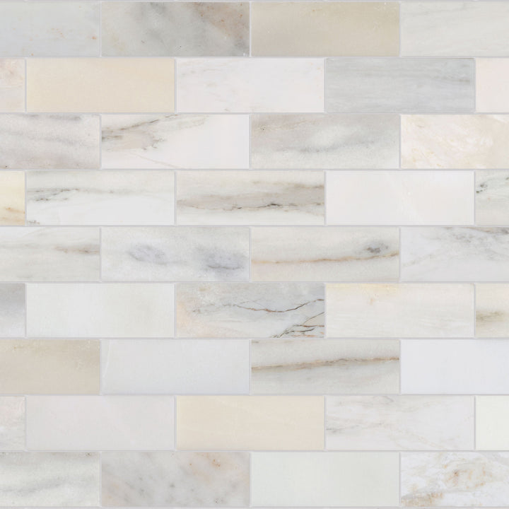 Satori Bianco Perla 12-in x 12-in Polished Natural Stone Look Mosaic Floor and Wall Tile (0.98-sq. ft/ Piece)
