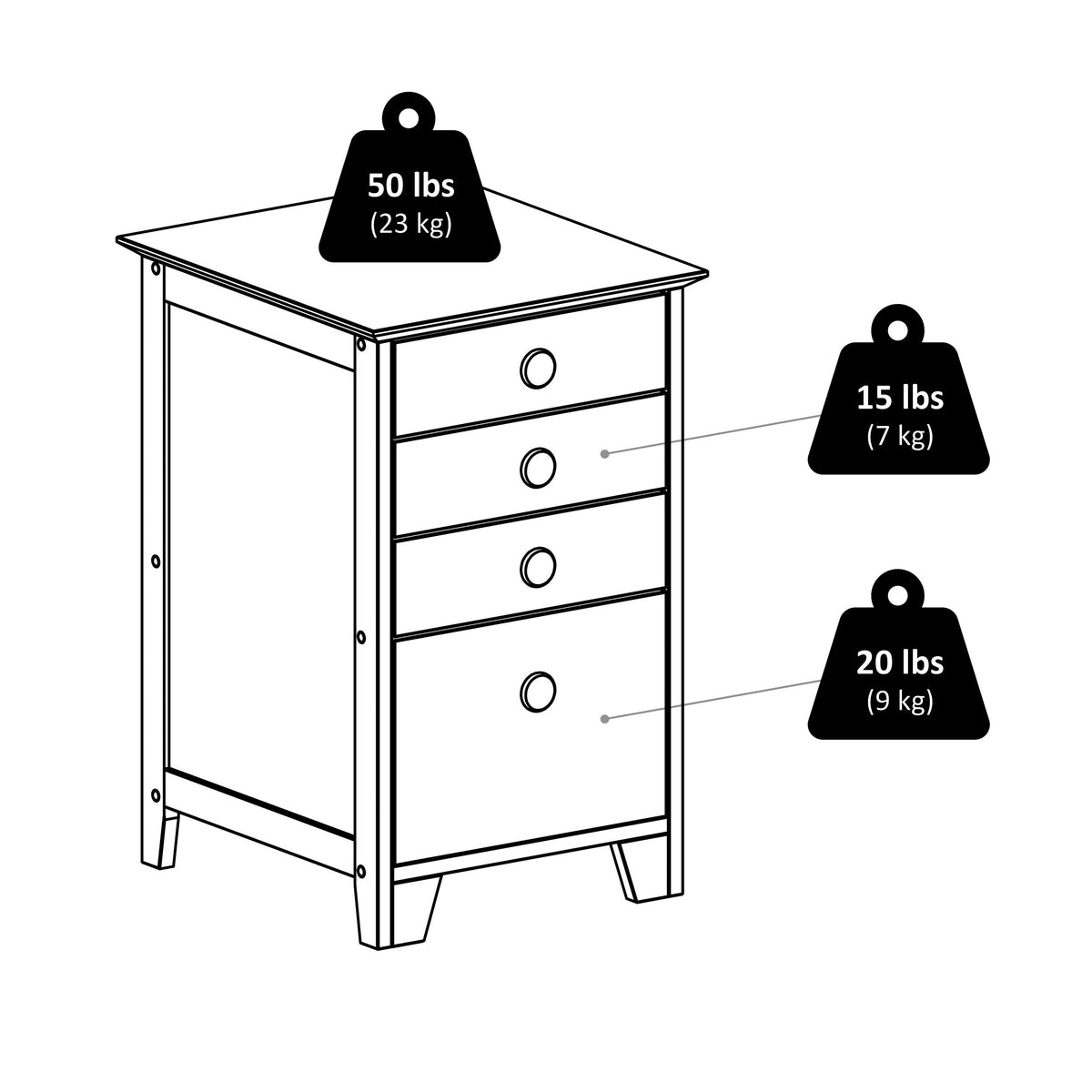 Winsome Wood Studio Honey 4-Drawer 18.27-in File Cabinet