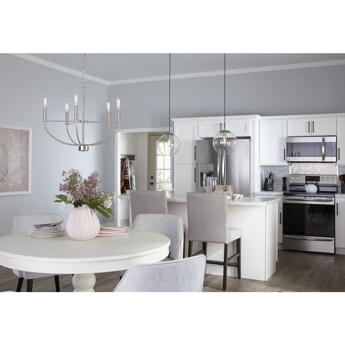 Progress Lighting Leyden 5-Light Brushed Nickel Transitional Chandelier