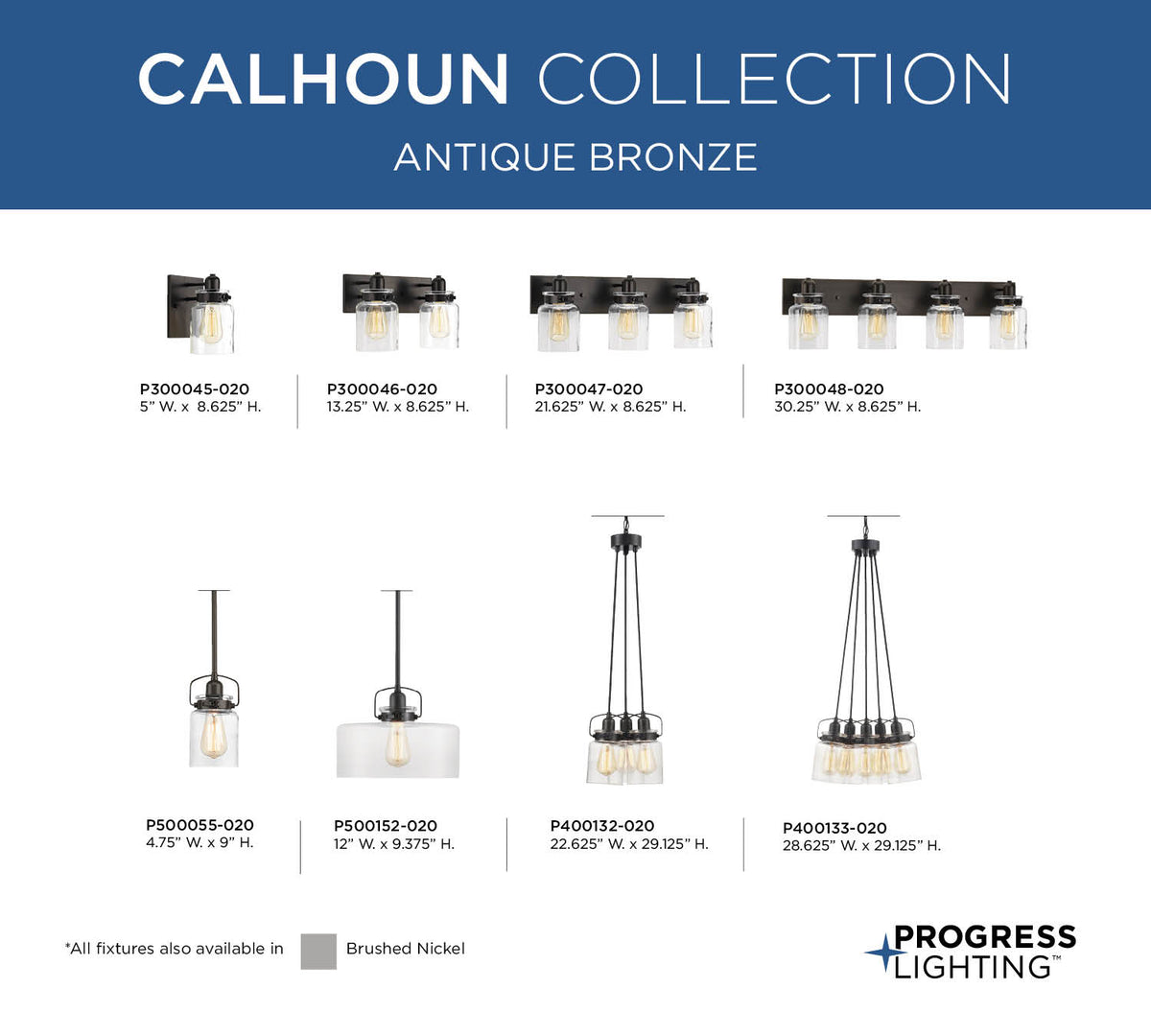 Progress Lighting Calhoun 5-Light Brushed Nickel Transitional Chandelier