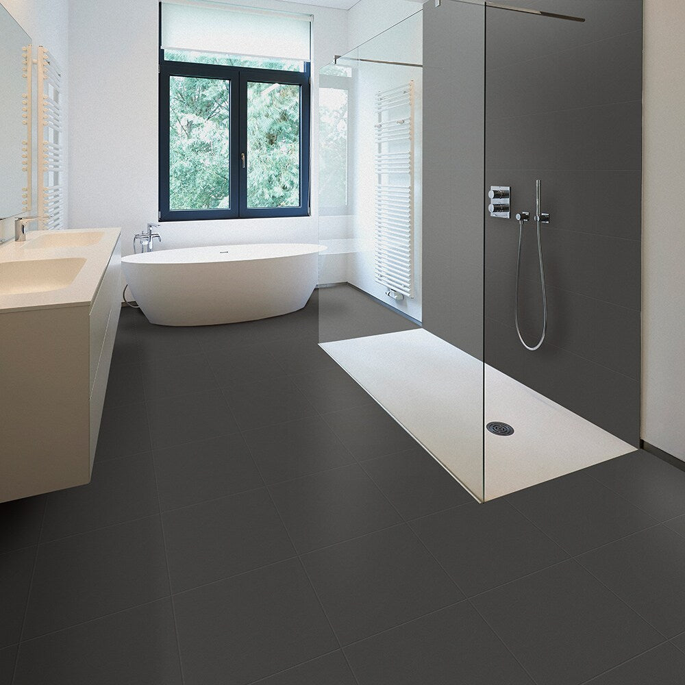 Perfection Floor Tile LeatherLook 6-Piece 20-in x 20-in Dark Gray Leather Interlocking Floor Tiles (16.7-sq ft)