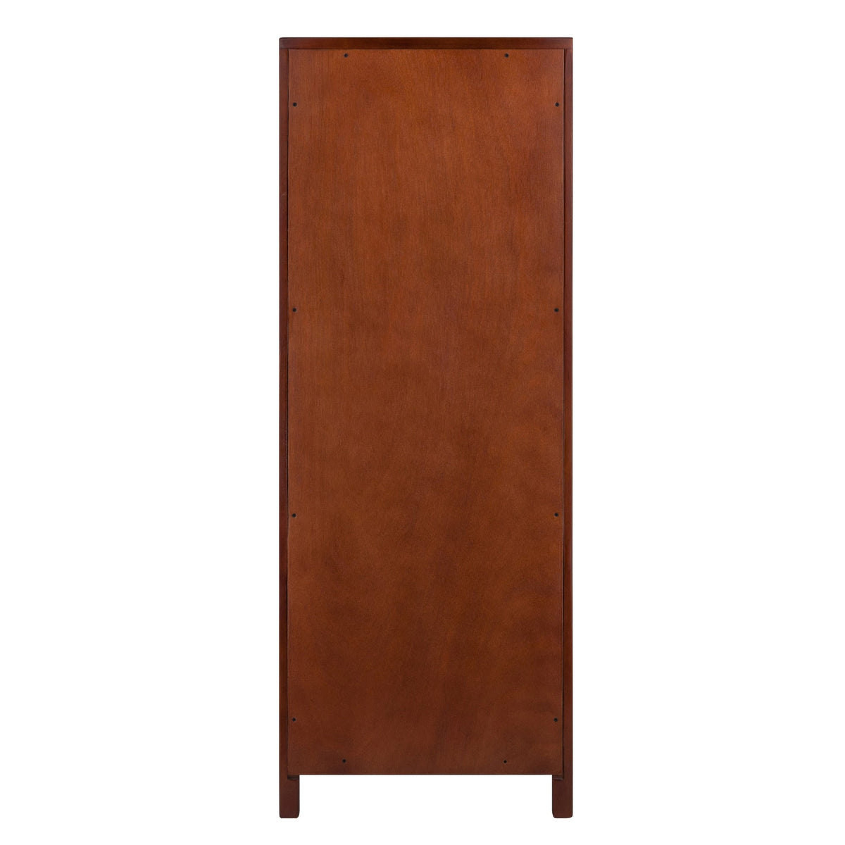 Winsome Wood Brooke Transitional Walnut Wood Curio Cabinet with 2 Drawers and 1 Door