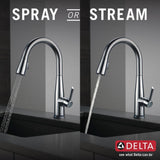 Essa Touch2O Technology Single-Handle Pull-Down Sprayer Kitchen Faucet with MagnaTite Docking in Arctic Stainless - Super Arbor
