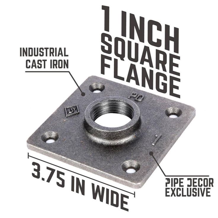 1 in. x 1 ft. L Black Pipe Table Leg Kit with Square Flange (Set of 4)