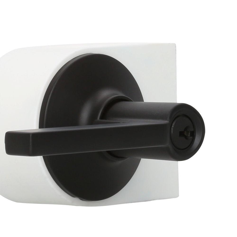 Custom Latitude Matte Black Keyed Entry Door Lever - Super Arbor