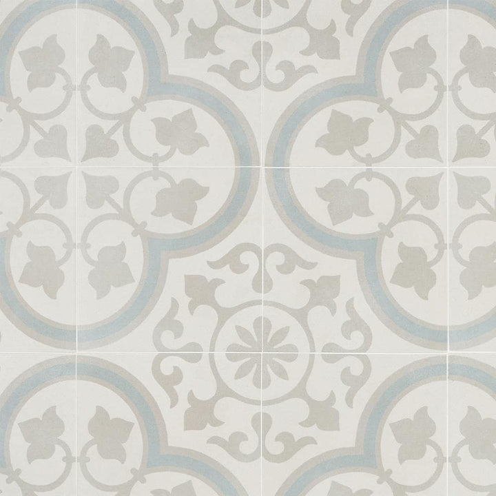 Artmore Tile Agave Silver Ornate 9-in x 9-in Matte Porcelain Encaustic Floor and Wall Tile product image