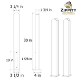 Zippity Outdoor Products Surface Mount 3-ft H x 3.5-in W White Vinyl Universal Fence Post (Unassembled)