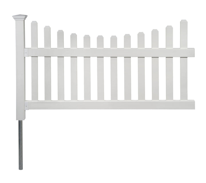 Zippity Outdoor Products All American 3.5-ft H x 6-ft W White Privacy Vinyl Scallop Fence Panel (Unassembled)