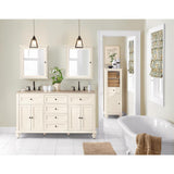 Hamilton 18 in. W x 52-1/2 in. H Bathroom Linen Cabinet in Ivory - Super Arbor
