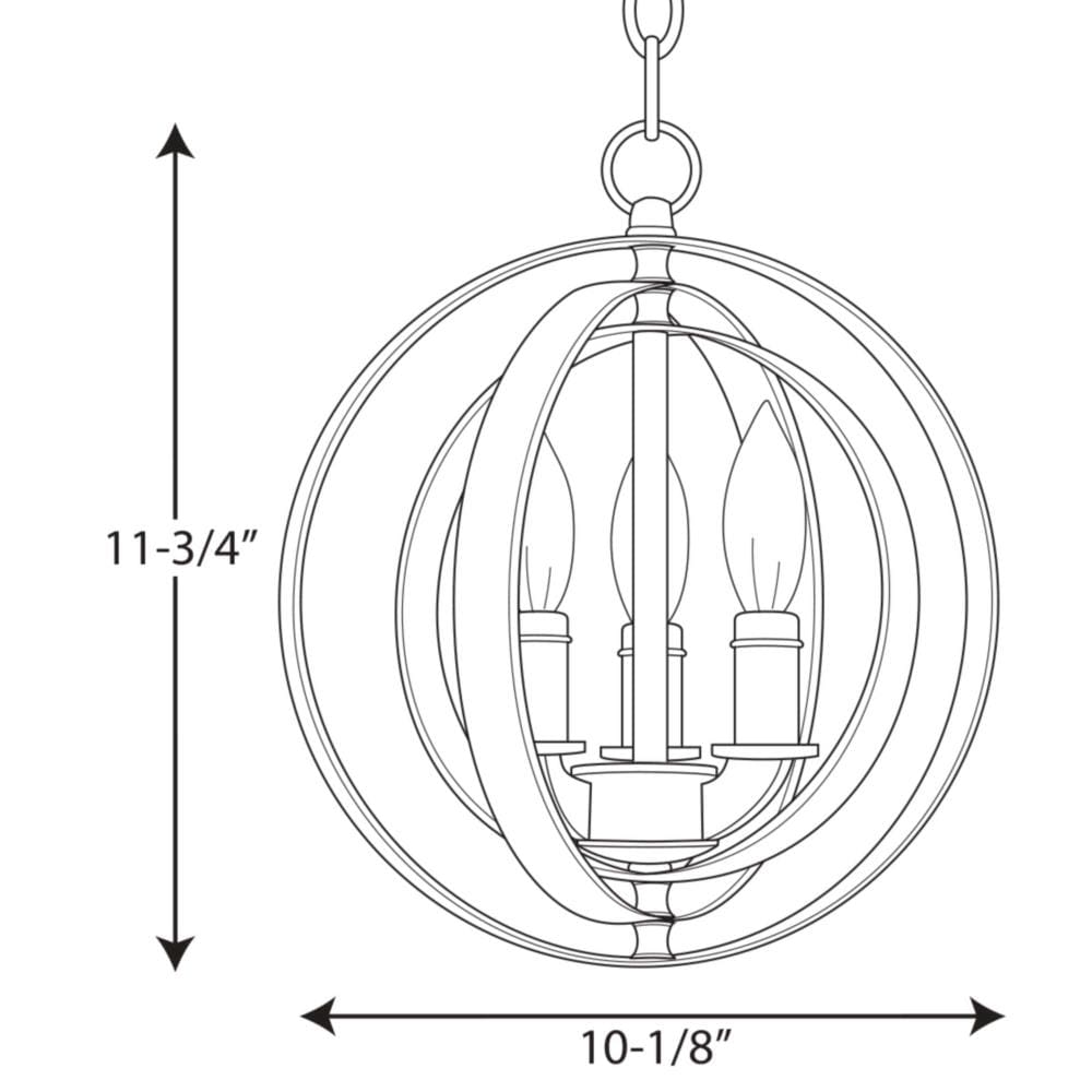 Progress Lighting Equinox 3-Light Antique Bronze Transitional Globe Medium Hanging Pendant Light