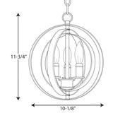 Progress Lighting Equinox 3-Light Antique Bronze Transitional Globe Medium Hanging Pendant Light