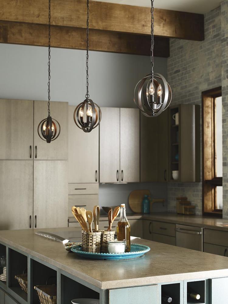Progress Lighting Equinox 3-Light Antique Bronze Transitional Globe Medium Hanging Pendant Light