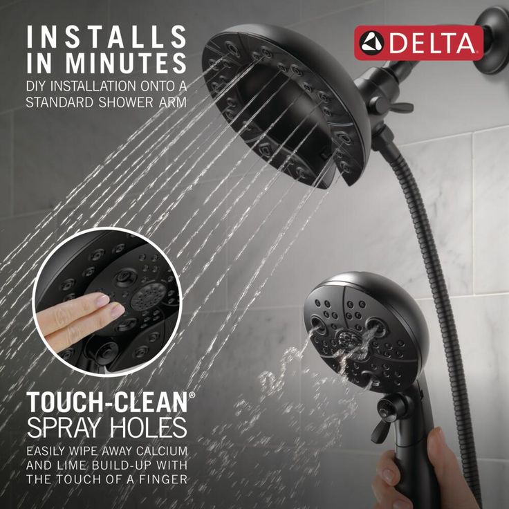 Delta Universal Showering Components Matte Black 5-Spray Dual Shower Head 1.75-GPM (6.6-LPM)