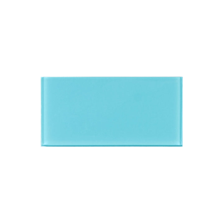 WS Tiles EZ-Tach Aqua Blue 3-in x 6-in Polished Glass Peel and stick Wall Tile product image