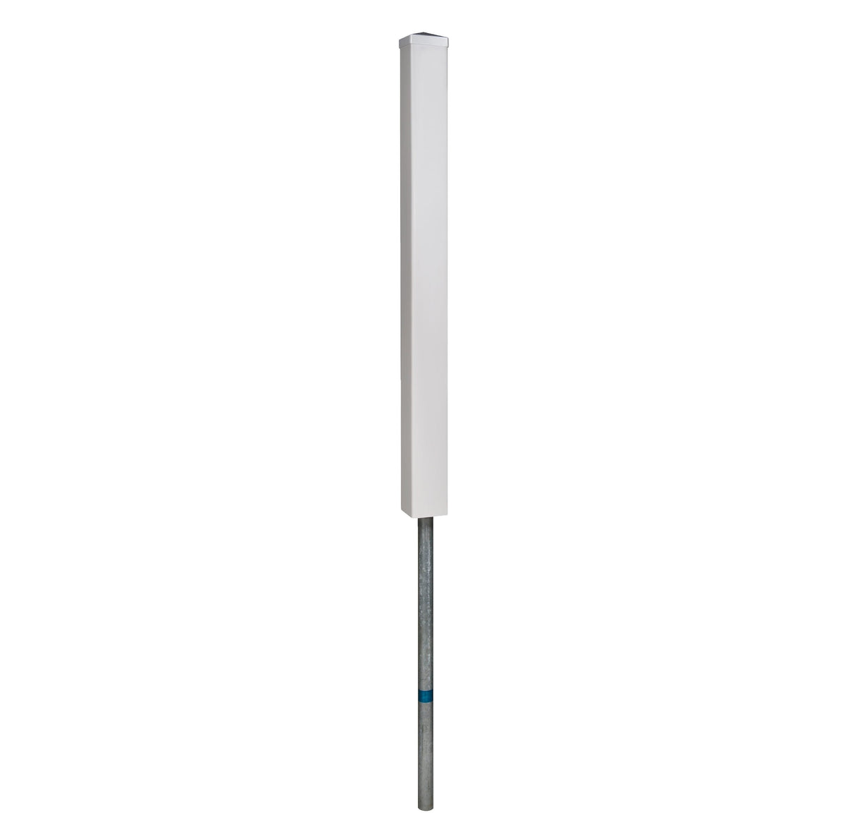 WamBam Fence 4-ft H x 4-in W White Vinyl Universal Fence Post No Dig (Unassembled)