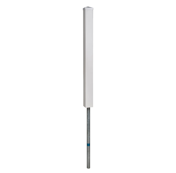 WamBam Fence 4-ft H x 4-in W White Vinyl Universal Fence Post No Dig (Unassembled)
