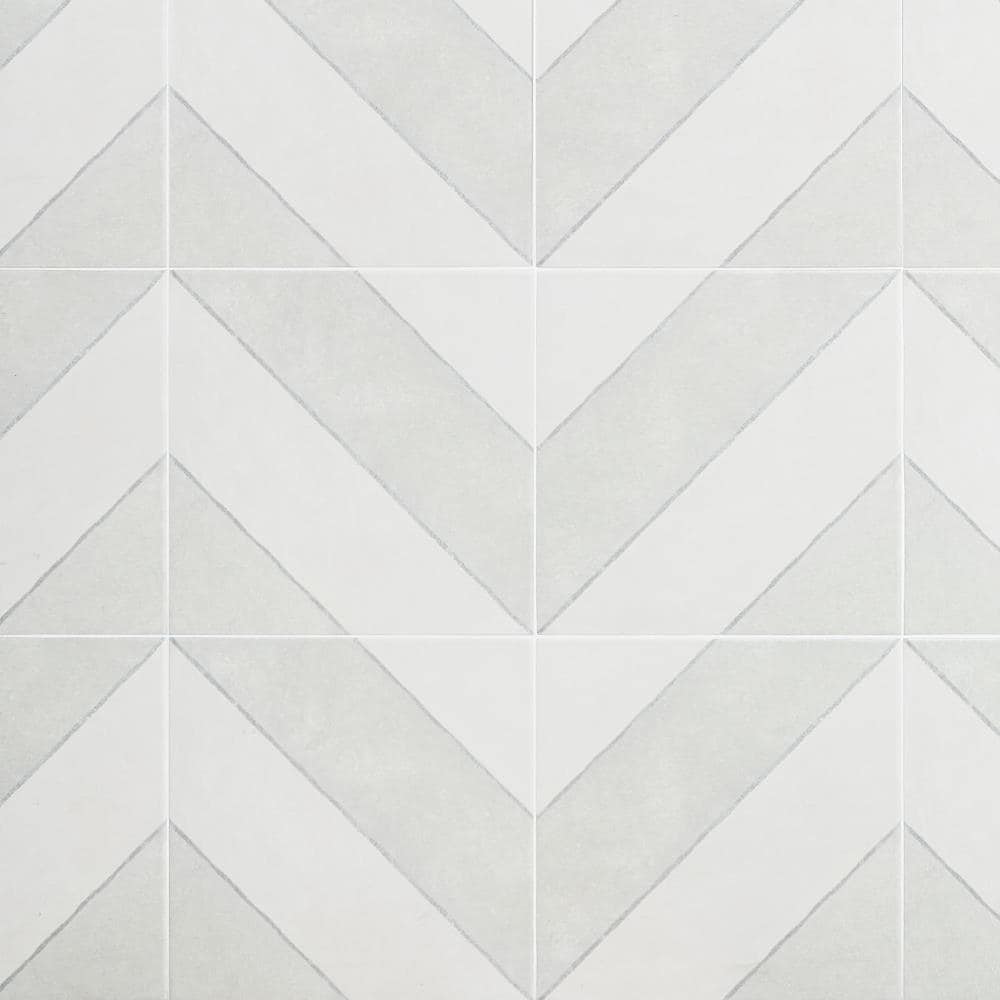 Artmore Tile Tarantino Gray 9-in x 9-in Glazed Porcelain Encaustic Floor and Wall Tile product image