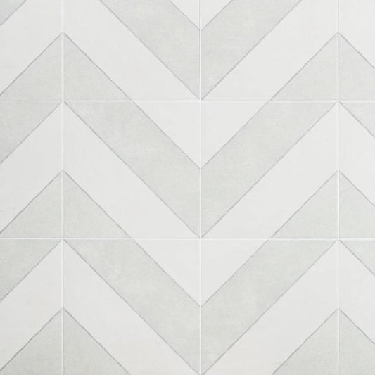 Artmore Tile Tarantino Gray 9-in x 9-in Glazed Porcelain Encaustic Floor and Wall Tile product image