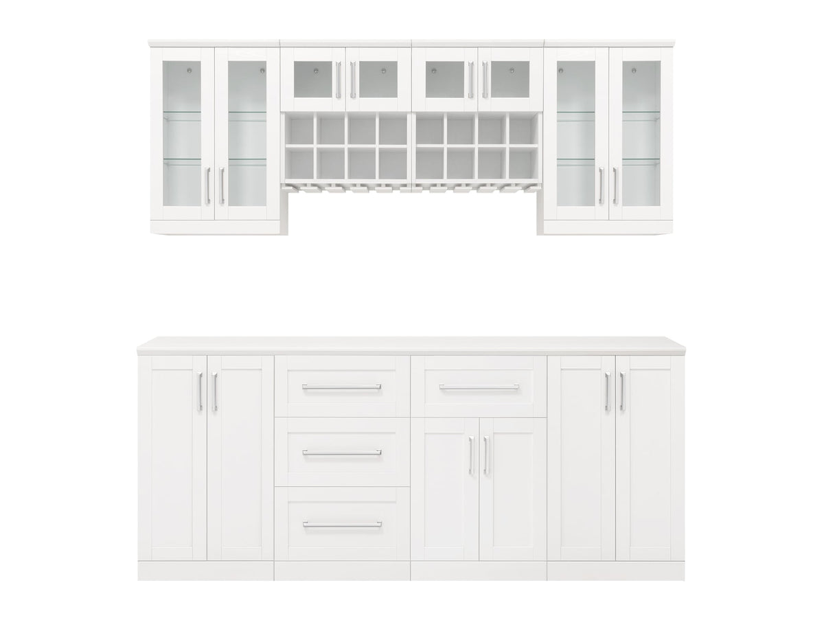 NewAge Products Home Bar 84-in x 85-in White Rectangle Bar Cabinet