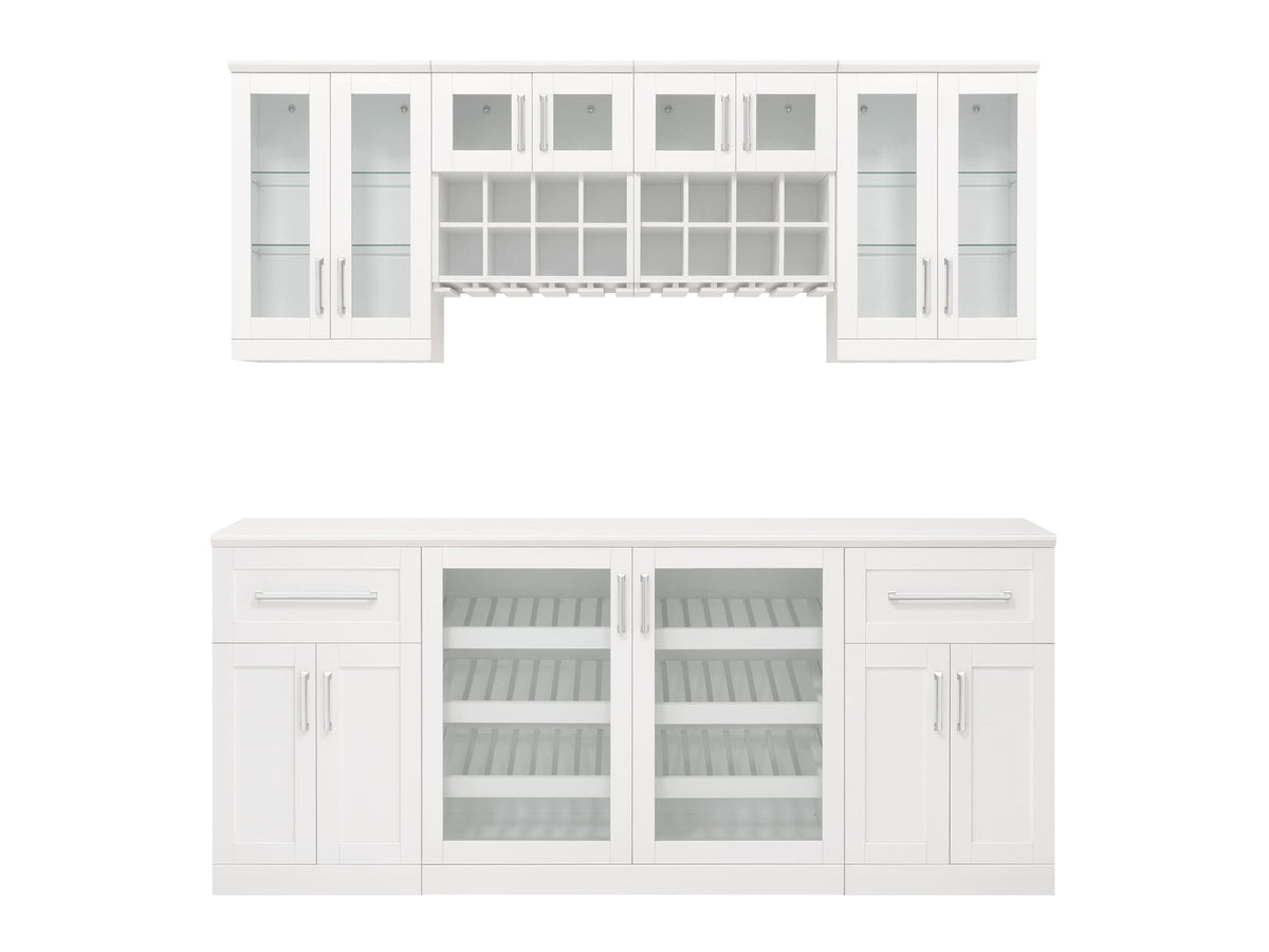 NewAge Products Home Bar 84-in x 85-in White Rectangle Bar Cabinet