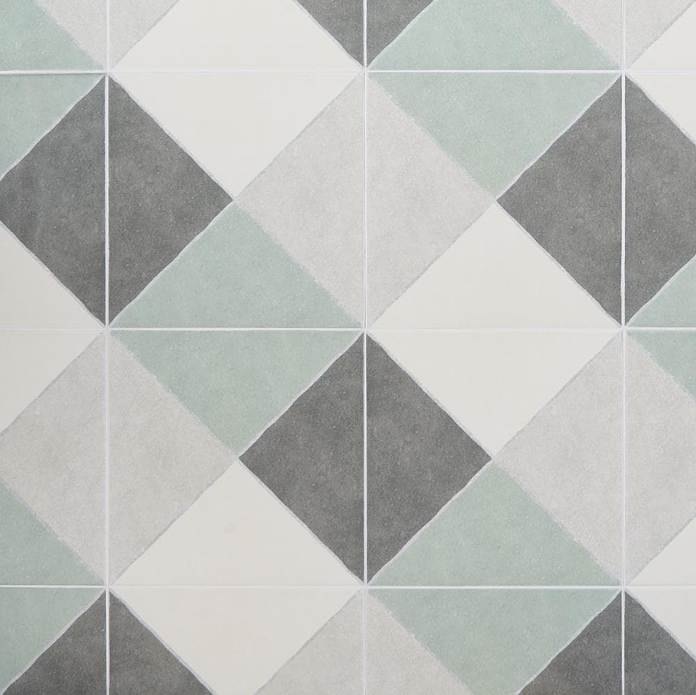 Artmore Tile Tarantino Sage 9-in x 9-in Glazed Porcelain Encaustic Floor and Wall Tile product image